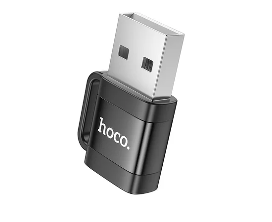Переходник Hoco UA31D OTG USB male to Type-C female USB2.0 Black