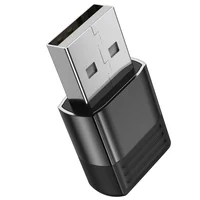 Переходник Borofone BV18 USB male to Type-C female USB2.0 Black