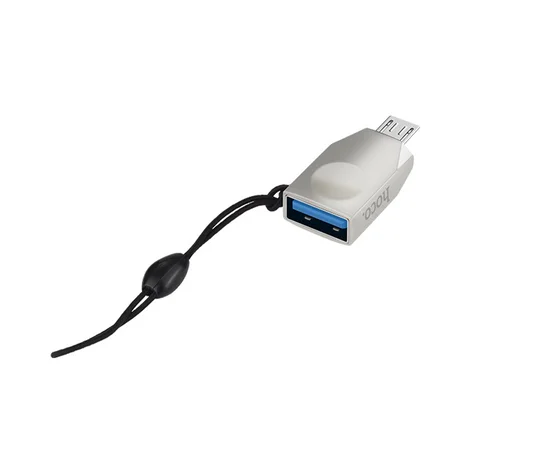 Переходник Hoco UA10 OTG USB to MicroUSB Стальной