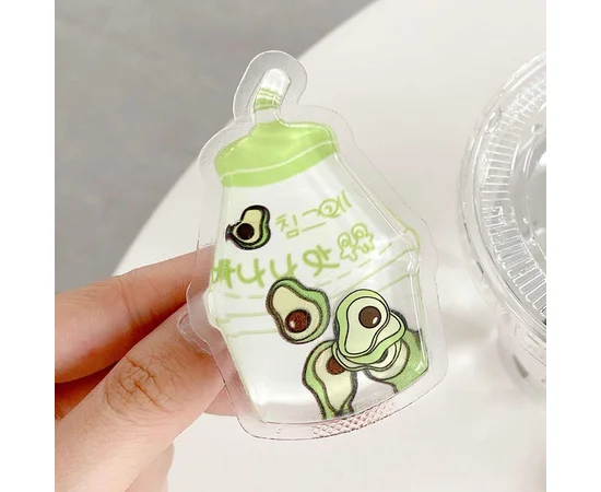 Держатель для телефона круглый (liquid shine) Напиток Авокадо/Зеленый