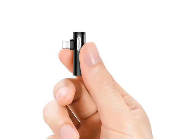 Переходник Usams US-SJ276 AU07 Lightning to Aux 3.5mm Черный