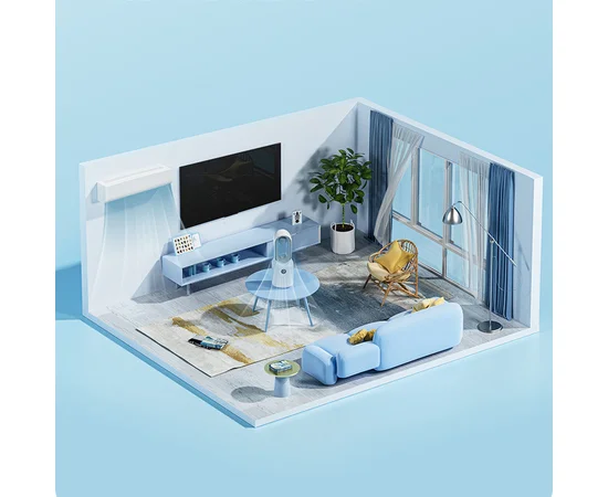 Настольный вентилятор F8 3in1 с Bluetooth-динамиком и ночником 4000mAh White