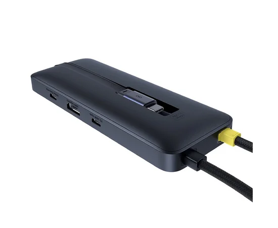 Переходник HUB Baseus OS Dual Fast Charging 6in1 (Type-C to HDMI4K@60Hz+2xUSB-A+3xUSB-C) (B0007090) Cosmic Black