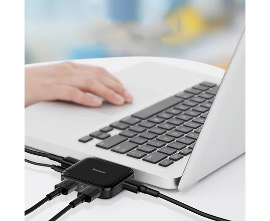 Переходник Hub Baseus Fully Folded Portable 4-in-1 Черный