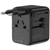 Сетевой универсальный переходник WIWU UA010 Warrior GaN 45W + 2USB-A/3C Black