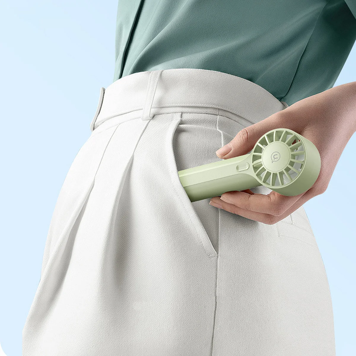 Портативный вентилятор Usams ZB288 Handheld mini fan 1200 mAh Green