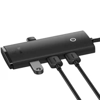 Переходник HUB Baseus Lite Series 4in1 (Type-C to 4xUSB 3.0) 25cm (WKQX03) Black
