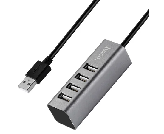 Перехідник HUB Hoco HB1 USB 4 port (1m) Сірий