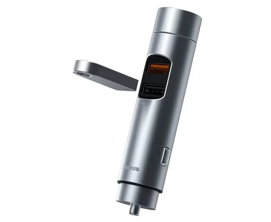 АЗУ FM модулятор Baseus Energy Column Серебряный