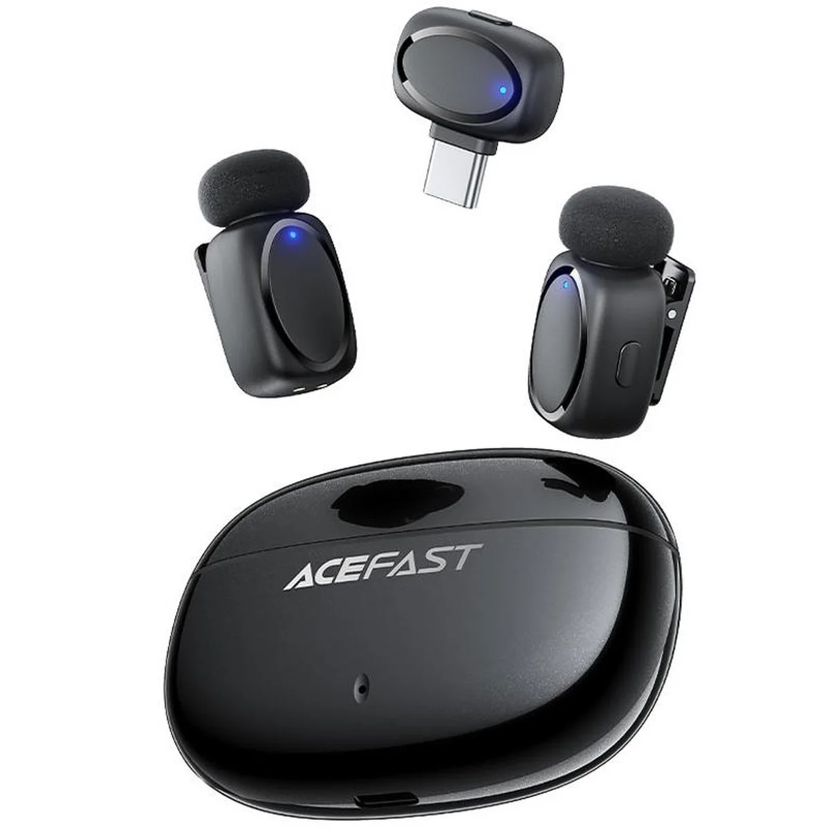 Петличный беспроводной микрофон Acefast R2 Type-C Black