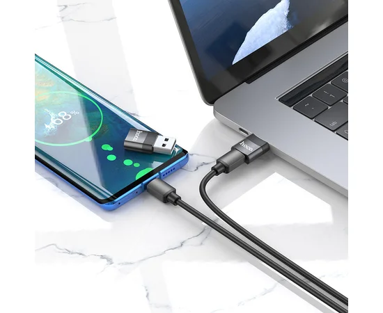 Перехідник Hoco UA17 USB Type-C Female USB2.0 Чорний