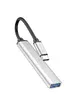 Переходник Hoco HB26 4in1 (Type-C to USB3.0+USB2.0*3) Silver