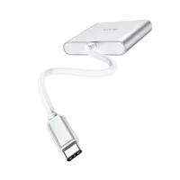 Перехідник HUB Hoco HB14 Type-C to USB3.0+HDMI+PD Сталевий