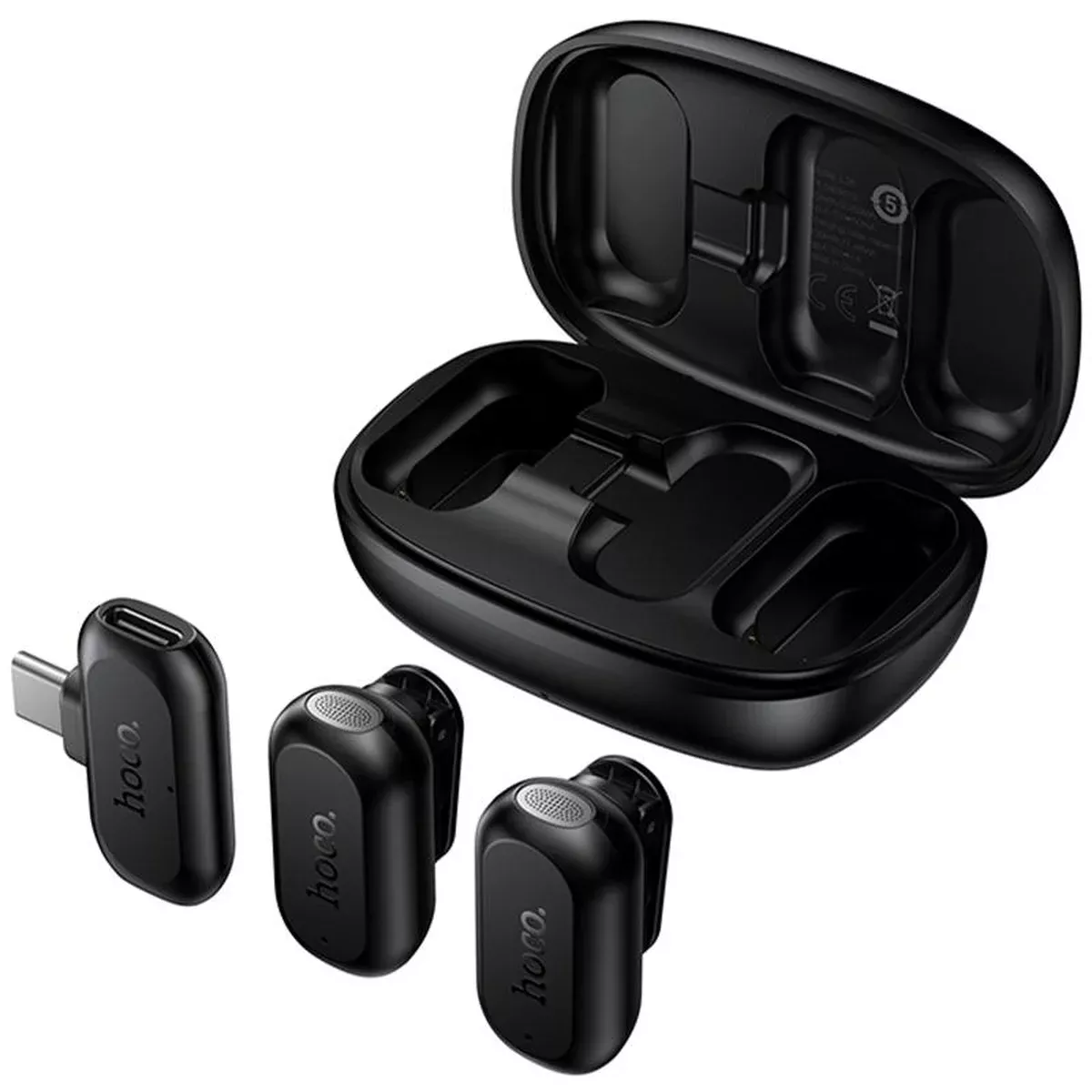 Петличний бездротовий мікрофон Hoco L26 Dual-mic Smart AI (Type-C) Black