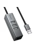 Переходник HUB Hoco HB1D USB to USB2.0*3+RJ45 Metal gray