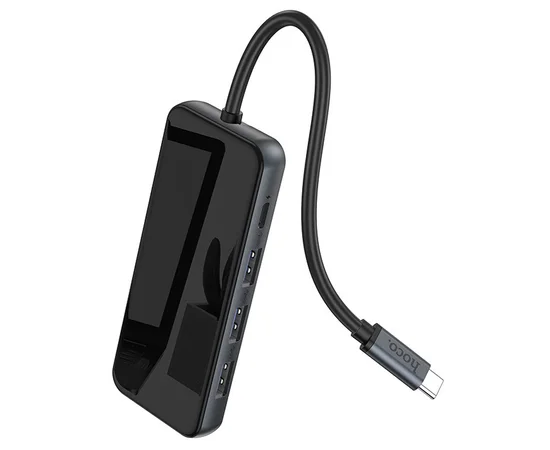Переходник HUB Hoco HB15 Type-C to USB3.0+HDMI+PD Серый