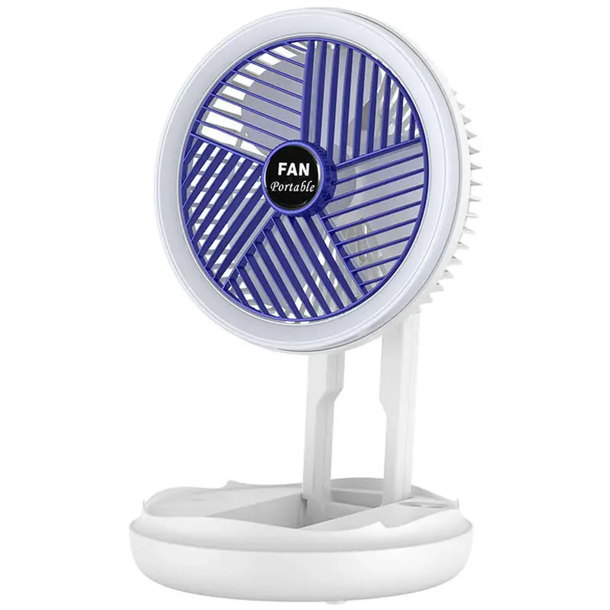 Настольный складной вентилятор Folding Fan 2in1 with Night Light White
