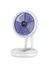Настольный складной вентилятор Folding Fan 2in1 with Night Light White