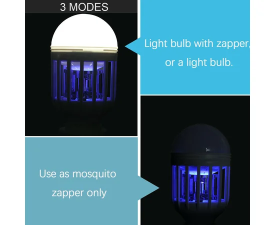 Антимоскитная светодиодная лампочка 2 в 1 против комаров,москитов,мошек фумигатор Белый