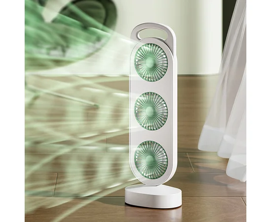 Настільний вентилятор Three Head Fan 1200 mAh Green