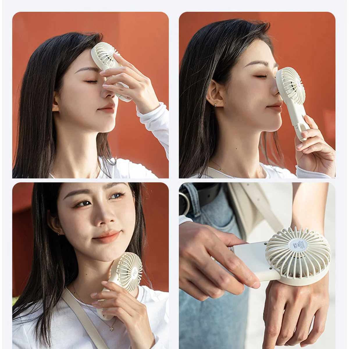 Портативный вентилятор SQT-BF2 с карабином 1800mAh White