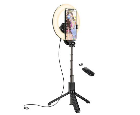 Кольцевая лампа с держателем Hoco LV03 Черный