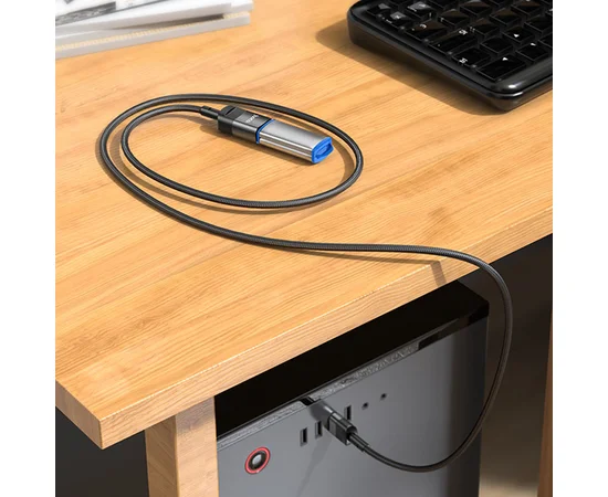 Перехідник Hoco U107 USB male to USB female USB3.0 Black