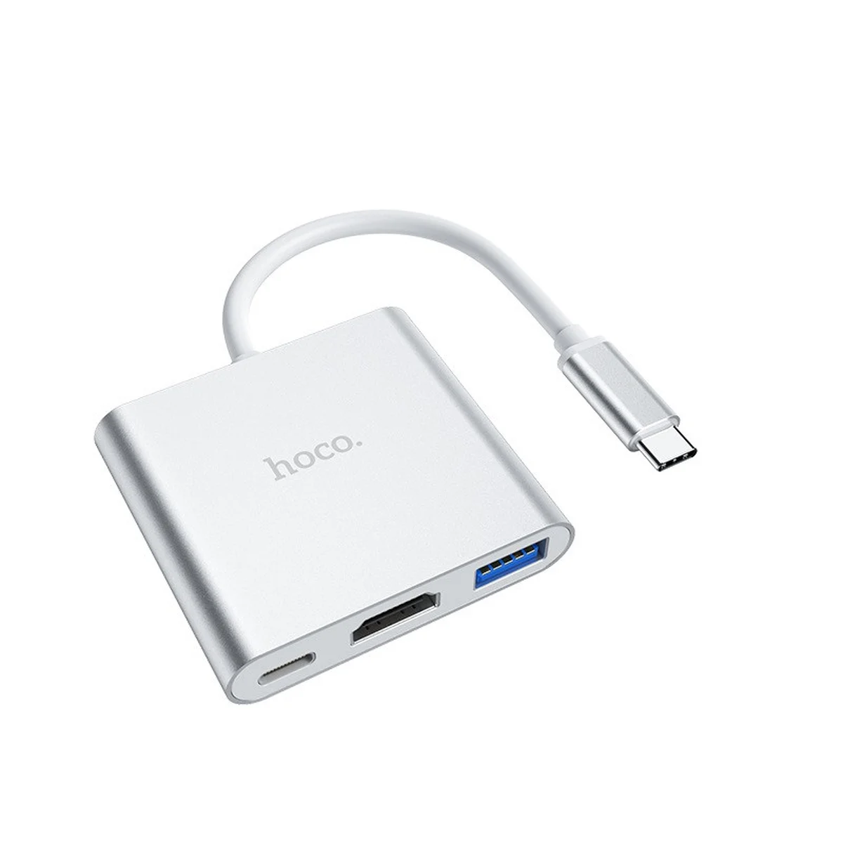 Переходник HUB Hoco HB14 Type-C to USB3.0+HDMI+PD Стальной