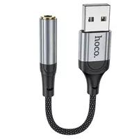 Перехідник Hoco LS36 Fresh USB to 3,5 AUX Black