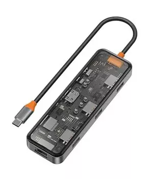 Переходник HUB WIWU Cyber hub CB008 8 in 1 Grey