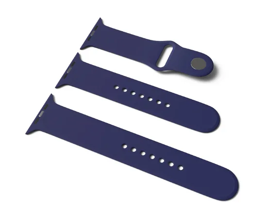 Силіконовий ремінець для Apple Watch Sport Band 38/40 (S / M & M / L) 3pcs Синій / Midnight Blue