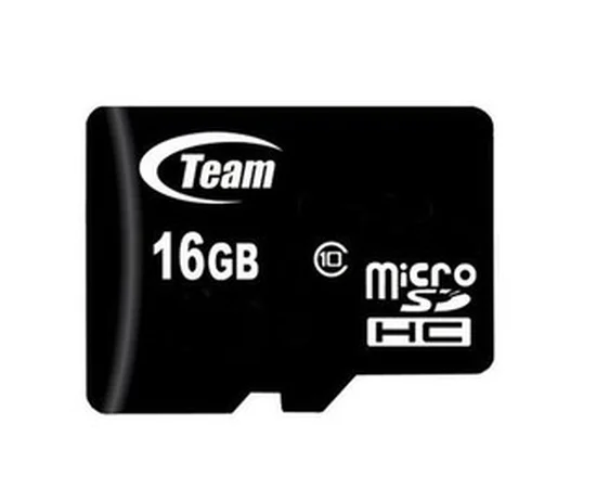 Карта памяти Team microSDHC 16 GB Card Class 10 + SD adapter Черный