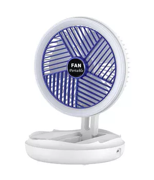 Настольный складной вентилятор Folding Fan 2in1 with Night Light White