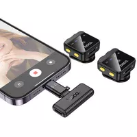 Петличний бездротовий мікрофон Hoco L17 Dual-mic magnetic (Lightning/Type-C) Black