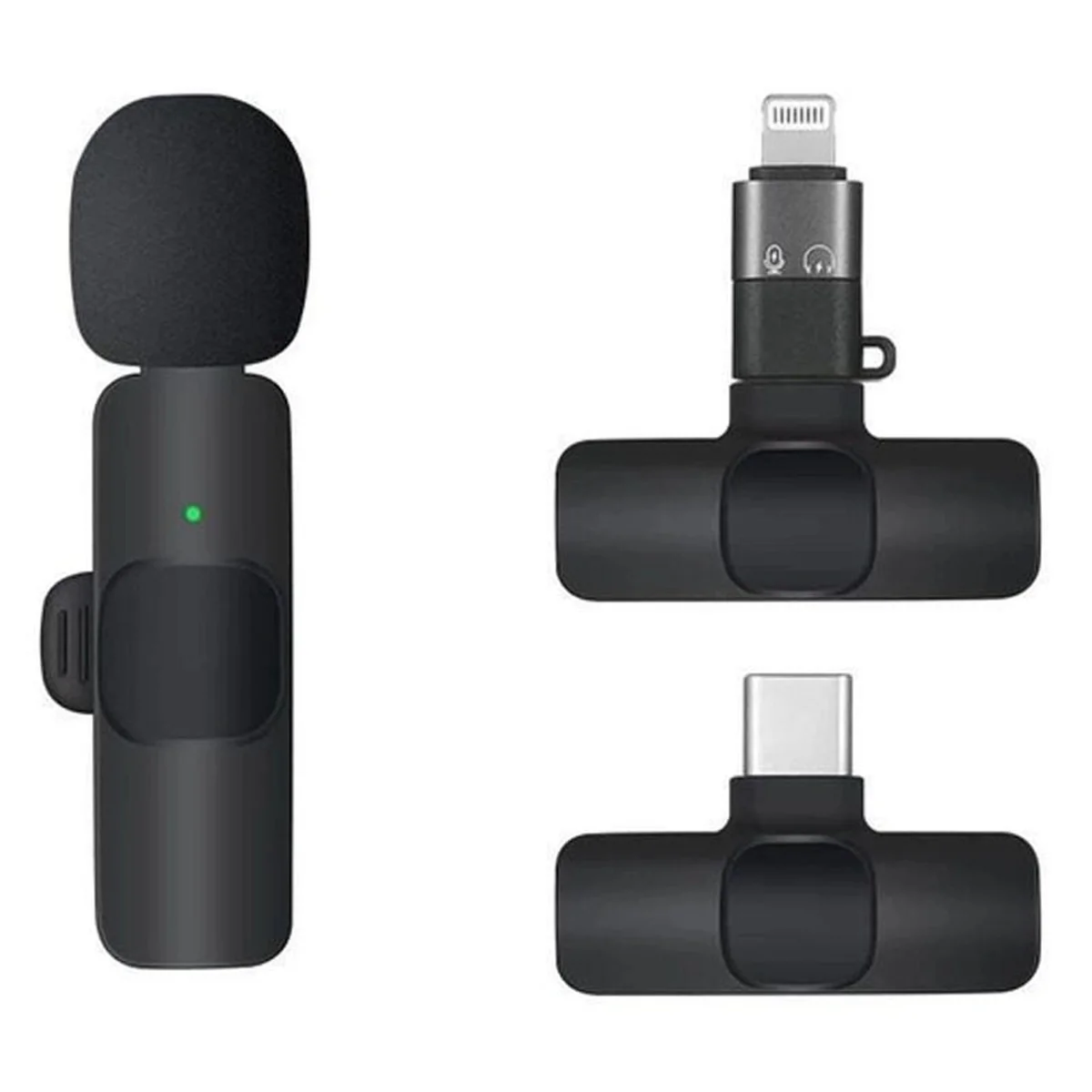 Бездротовий петличний мікрофон Borofone BFK12 Trophy lavalier Lightning/Type-C Black