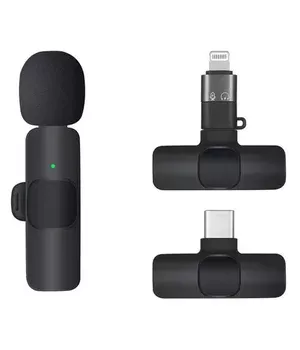 Петличный беспроводной микрофон Borofone BFK12 Trophy lavalier Lightning/Type-C Black