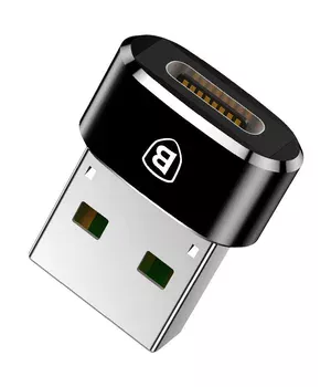 Переходник Baseus USB Male To Type-C Female Adapter Converter 3A (CAAOTG-01) Черный