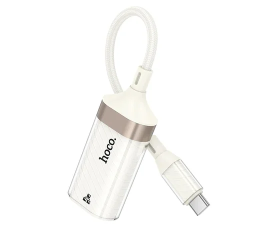 Переходник Hoco UA41B Crystal Type-C to RJ45 100 Mbs (0.15m) Apricot