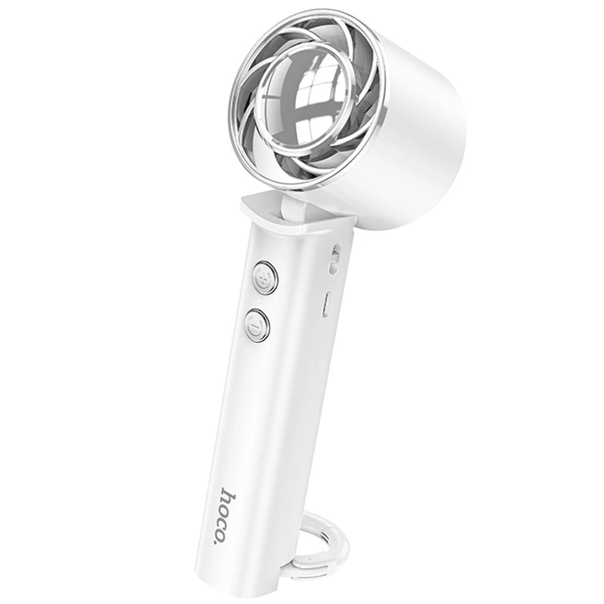 Портативний вентилятор Hoco HX61 Exquisite handheld folding fan 1200 mAh White