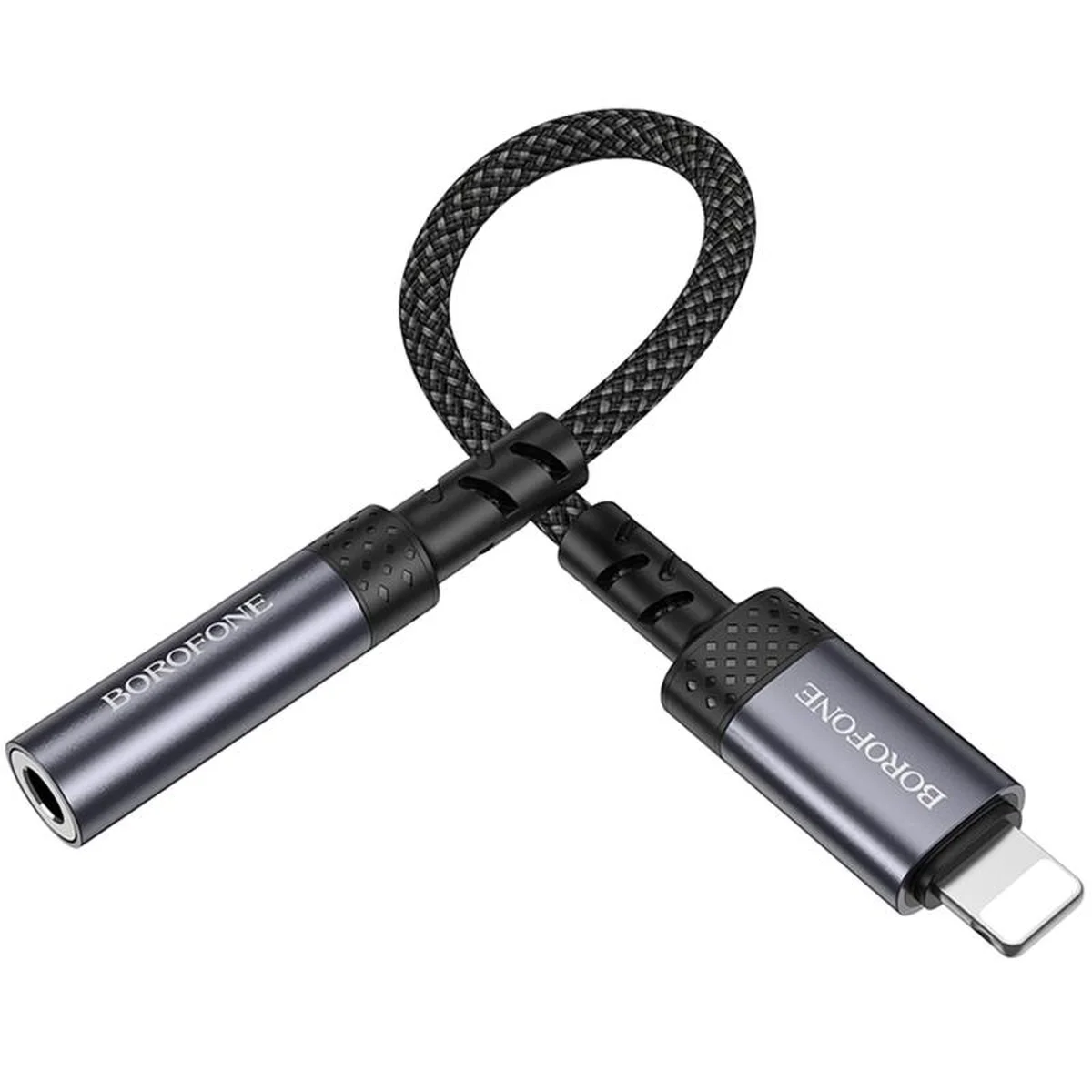 Переходник Borofone BV24 Graceful Lightning to 3.5mm Metal grey