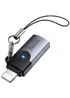 Переходник Hoco UA46A Lightning Male to Type-C Female Metal gray