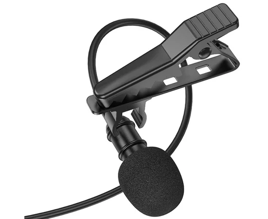 Микрофон петличный Borofone BFK11 Elegant lavalier Lightning (2m) Black