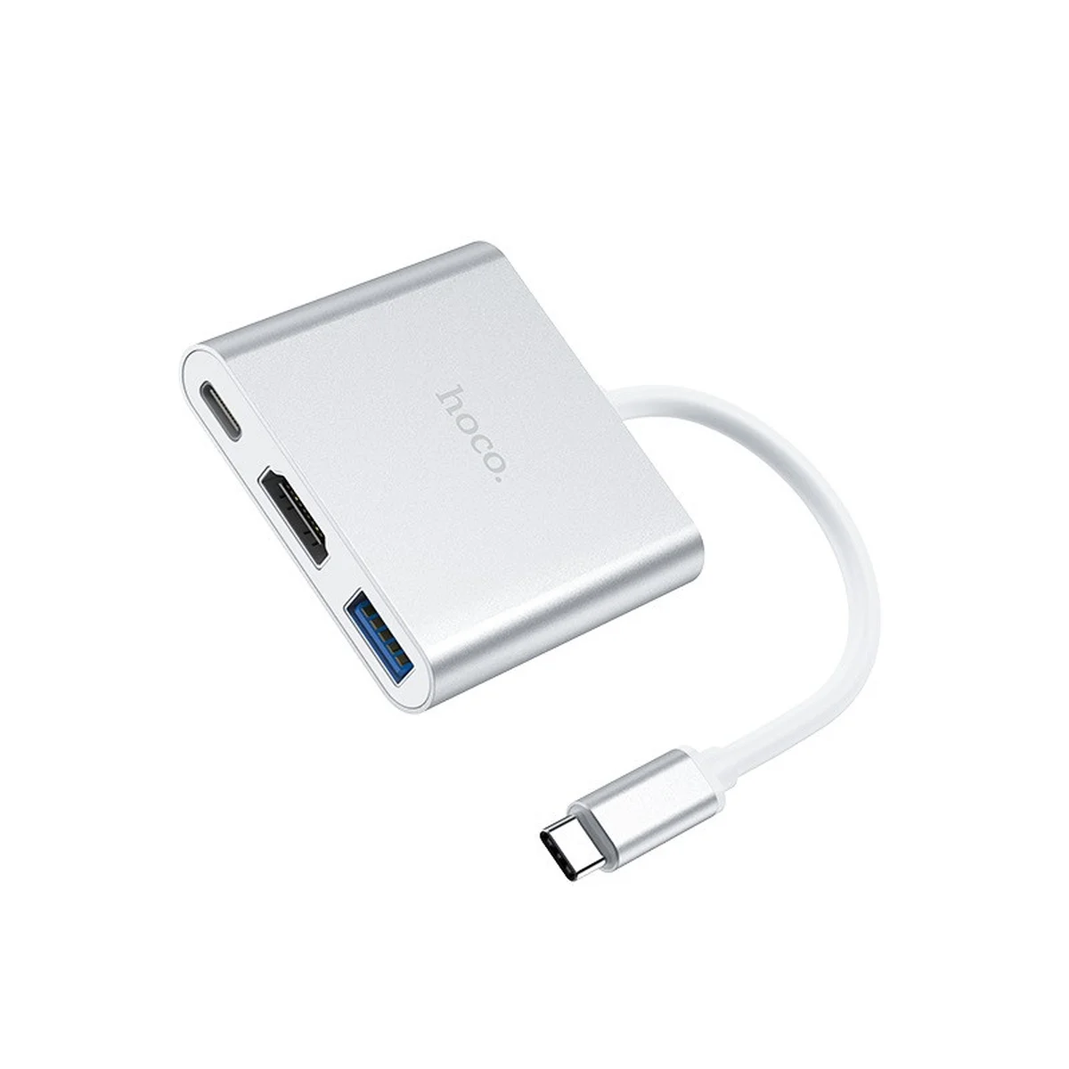 Переходник HUB Hoco HB14 Type-C to USB3.0+HDMI+PD Стальной