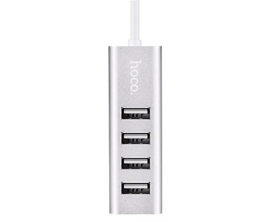 Перехідник HUB Hoco HB1 USB 4 port (1m) Срібний