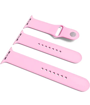 Силіконовий ремінець для Apple Watch Sport Band 38/40 (S / M & M / L) 3pcs Рожевий / Light pink
