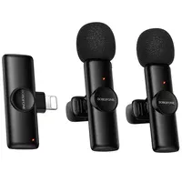 Петличный беспроводной микрофон Borofone BFK16A Winner dual-mic Type-C Black