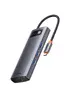 Перехідник HUB Baseus Metal Gleam Series 6-in-1 Multifunctional Type-C (WKWG080013) Gray