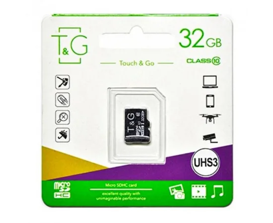Карта памяти T&G microSDHC (UHS-3) 32 GB class 10 (без адаптера) Черный