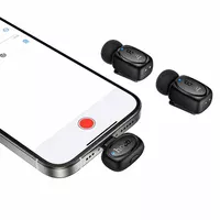 Петличний бездротовий мікрофон Hoco L19 Graceful dual-mic 2in1 (Lightning/Type-C) Black