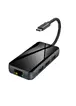 Переходник HUB Hoco HB16 Type-C to USB3.0*3+HDMI+PD+RJ45 Серый